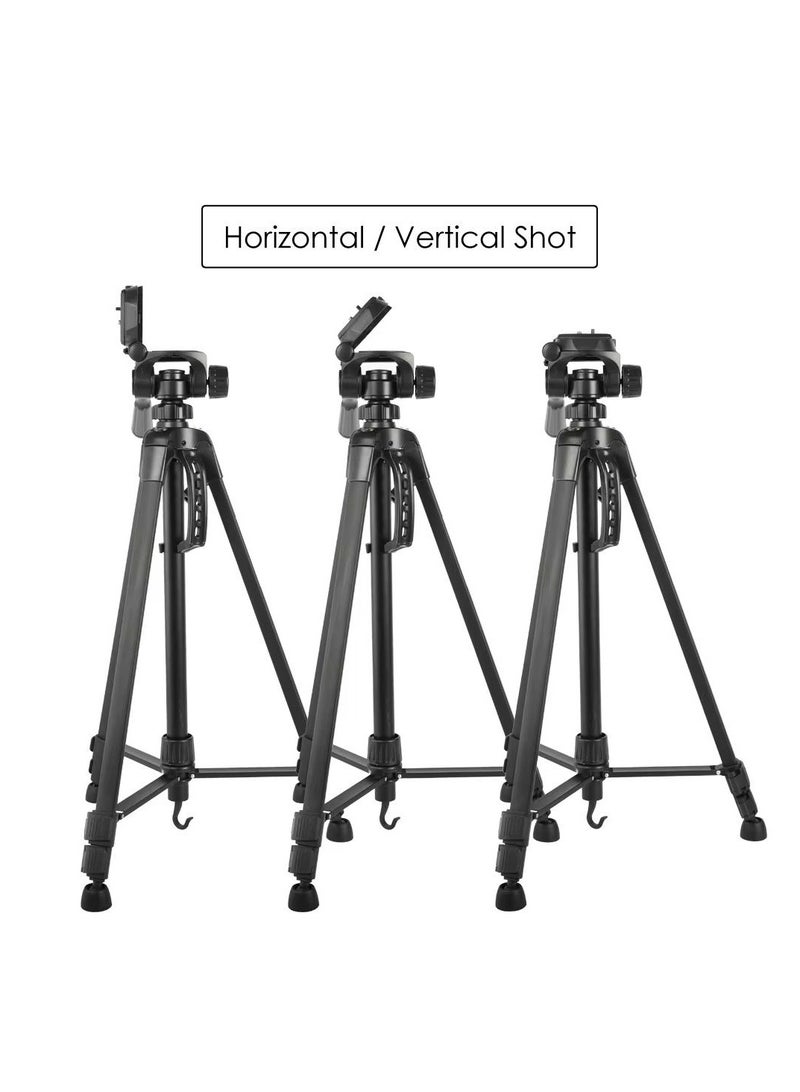 MOXOM WT-3520 140cm Camera Tripod, Lightweight Universal Aluminium Alloy Stand Tripod, Tripod Stand 1400MM Extendable, Tripod with Portable Pouch - Image 5