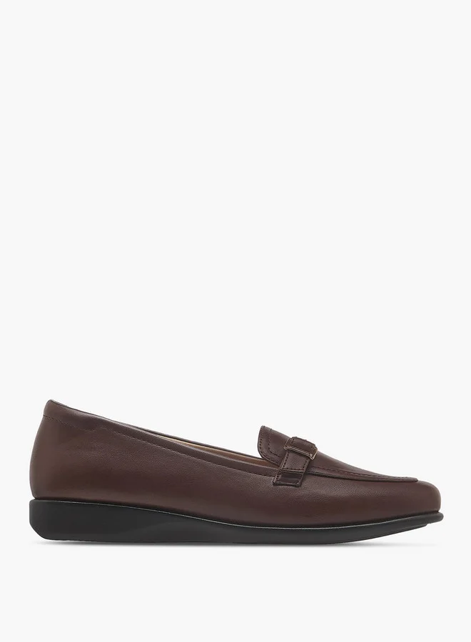 بابريكا Women's Solid Slip-On Loafers with Metal Accent