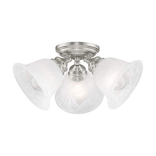 Livex Lighting 1358-91 Essex 3-Light Ceiling Mount, Brushed Nickel - Image 3