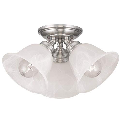 Livex Lighting 1358-91 Essex 3-Light Ceiling Mount, Brushed Nickel - Image 2