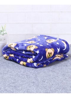 babyhug Babyhug Coral Fleece Blanket with Bear Print - Lightweight, Travel-Friendly, Super Soft and Safe, for Infants - 140x110cm 