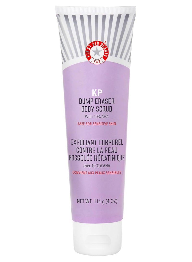 فيرست إيد بيوتي مقشر الجسم KP Bump Eraser من First Aid Beauty لعلاج التهاب الجلد الجرثومي مع 10% من حمض ألفا هيدروكسي (AHA) سعة 4 أونصة. - Image 1