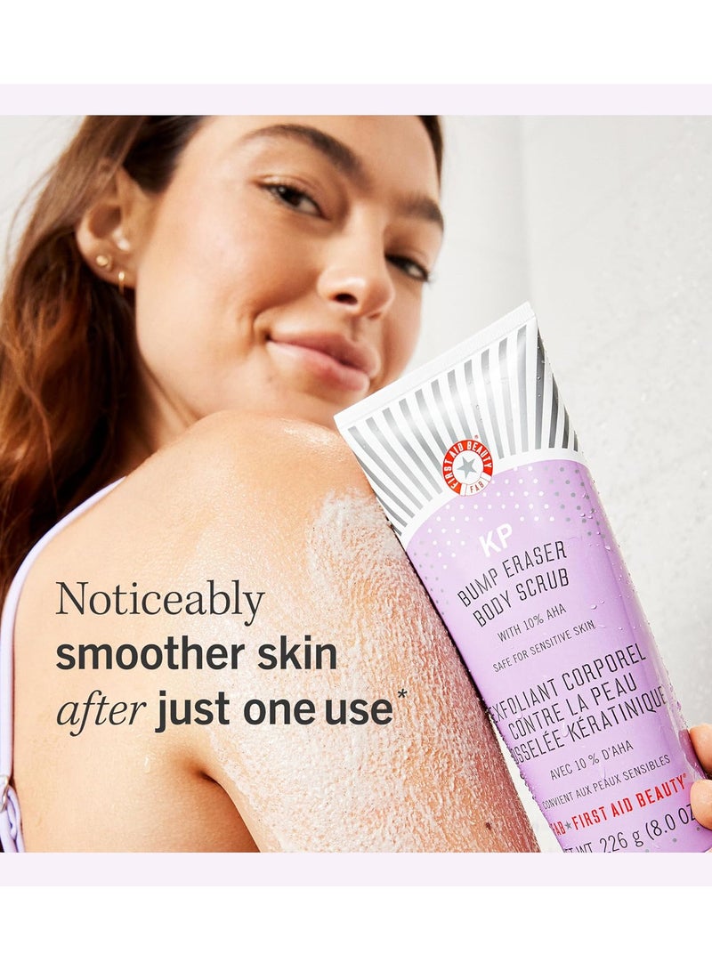 فيرست إيد بيوتي مقشر الجسم KP Bump Eraser من First Aid Beauty لعلاج التهاب الجلد الجرثومي مع 10% من حمض ألفا هيدروكسي (AHA) سعة 4 أونصة. - Image 2