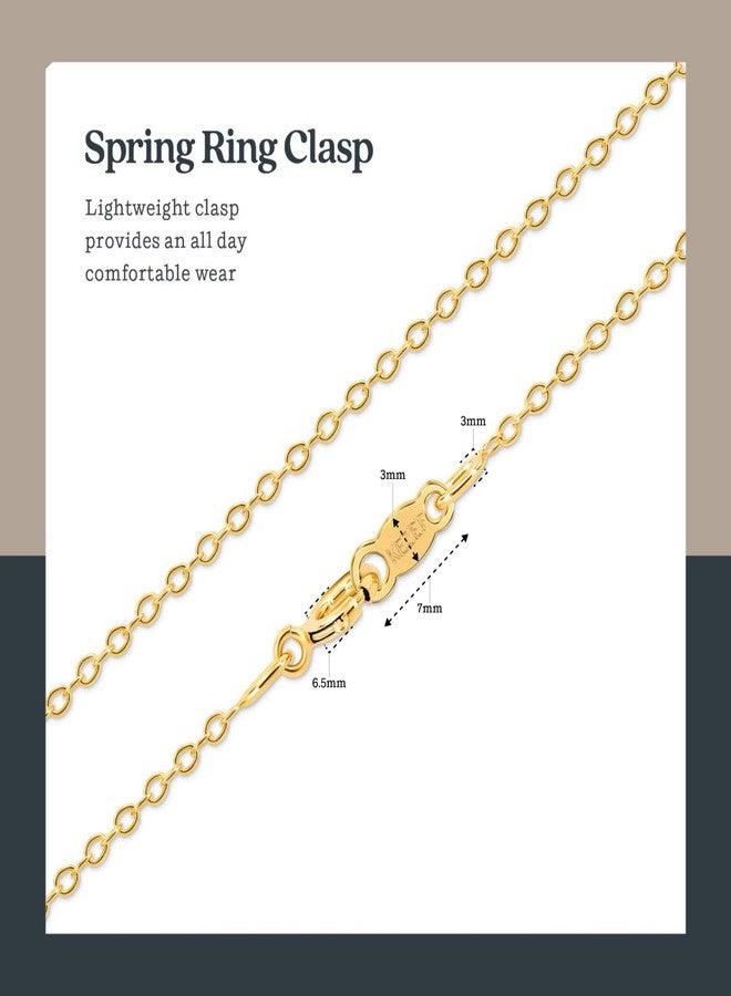 KEZEF Creations Sterling Silver with Gold Overlay 1.3mm - Cable Chain Necklace Sizes 16-36 Inch, silver - Image 4