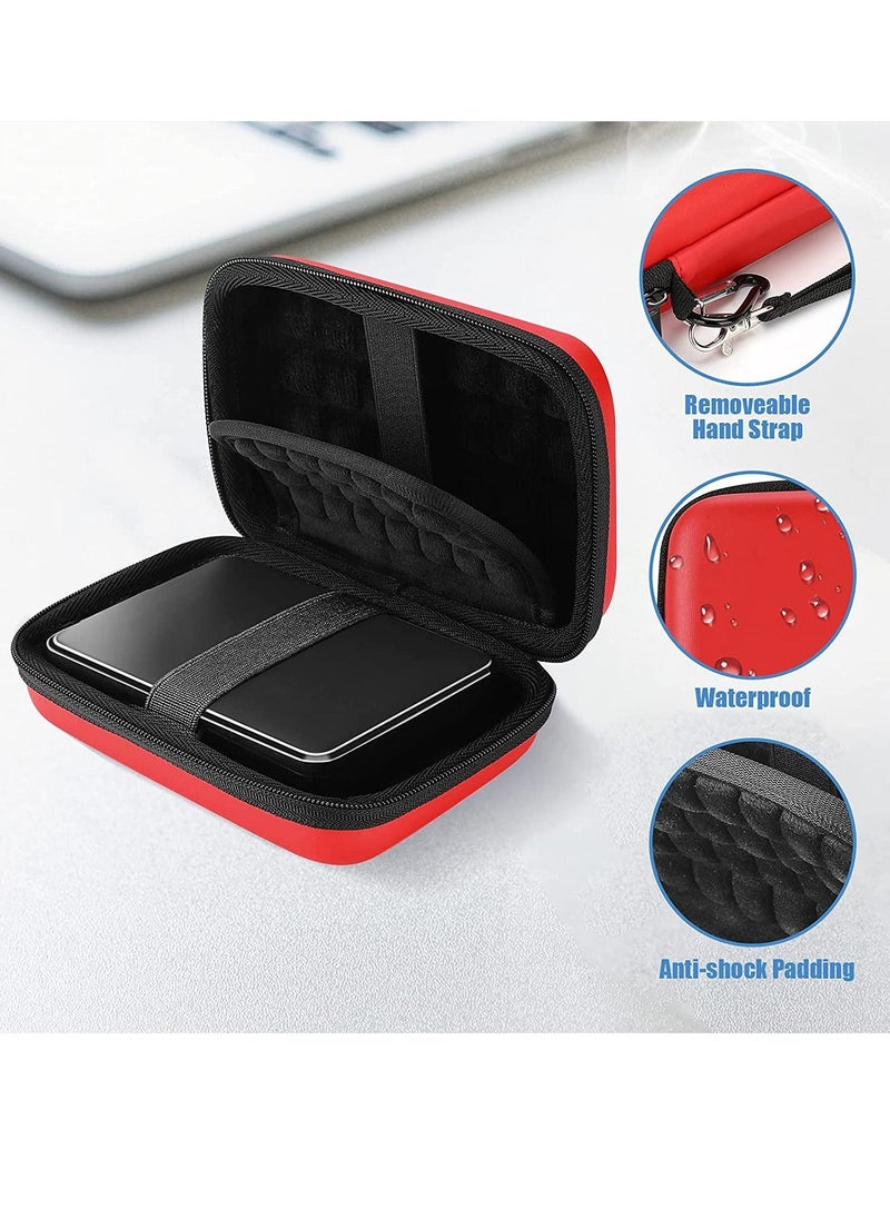 Procases - Hard Drive Case 2.5 Inch for Elements WD My Passport Canvio Basics Seagate Backup Plus Slim Expansion 1TB 2TB 3TB 4TB, Portable External Hard Drive Carrying Case -Red - Image 1
