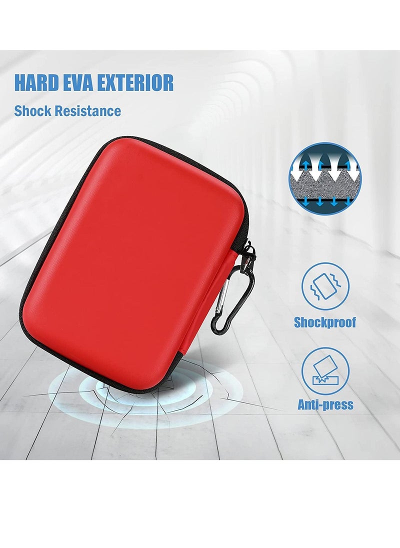 Procases - Hard Drive Case 2.5 Inch for Elements WD My Passport Canvio Basics Seagate Backup Plus Slim Expansion 1TB 2TB 3TB 4TB, Portable External Hard Drive Carrying Case -Red - Image 1