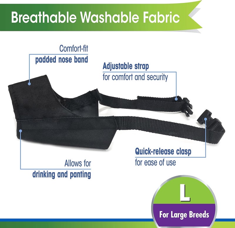 Four Paws Quick Fit Muzzle for Large Breeds - Adjustable and Washable Nylon Dog Muzzle - Image 2