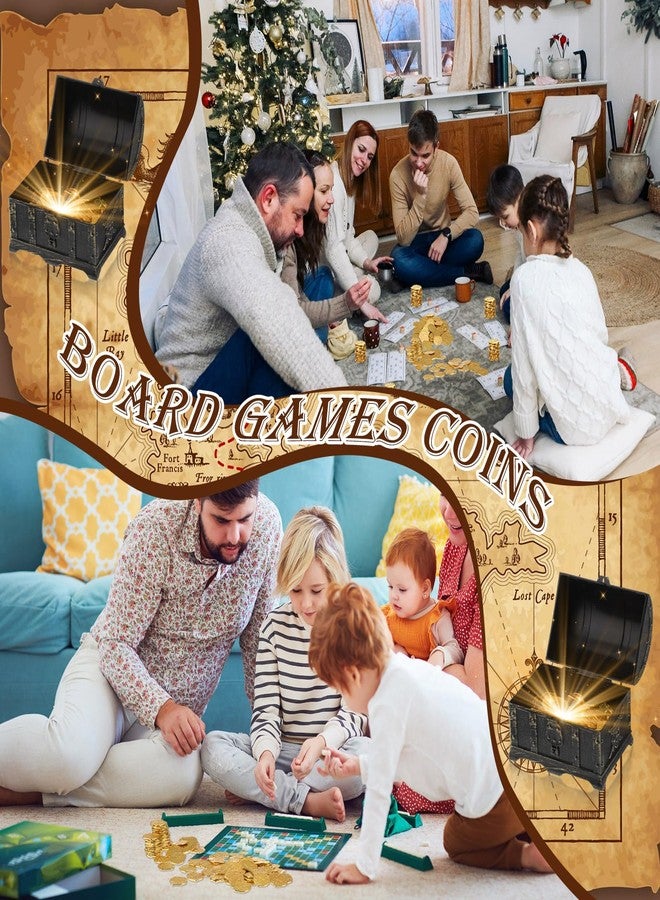 Hanaive 200 Pcs Metal Pirate Coins Set Gold Coins Treasure Chest Spanish Doubloon Fake Tokens for Boys and Girls Board Games Pirate Party Cosplay(Gold) - Image 4