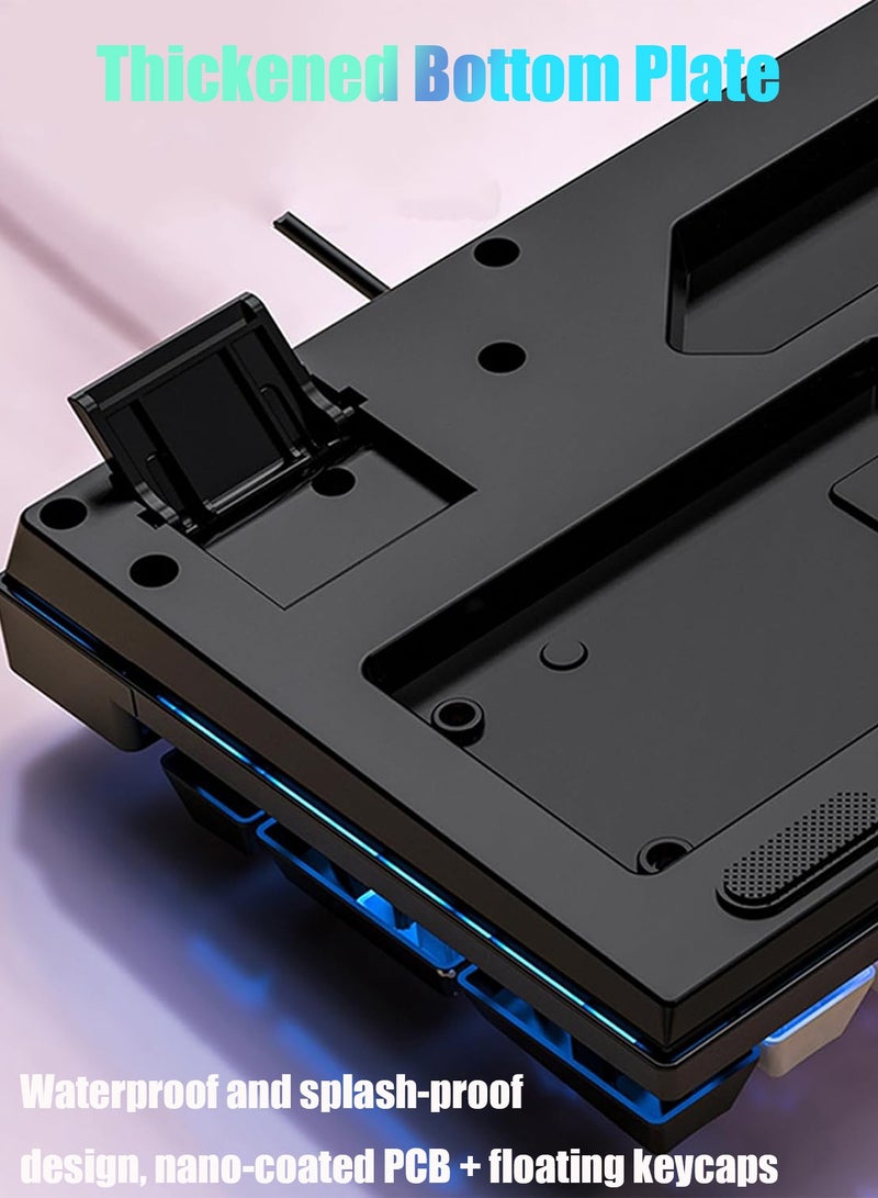 هيروكس لوحة مفاتيح للألعاب مزودة بـ 104 مفتاحًا مع إضاءة خلفية RGB، سلكية مقاومة للماء والغبار، مزودة بمنفذ USB للاعبين/الكمبيوتر - Image 5
