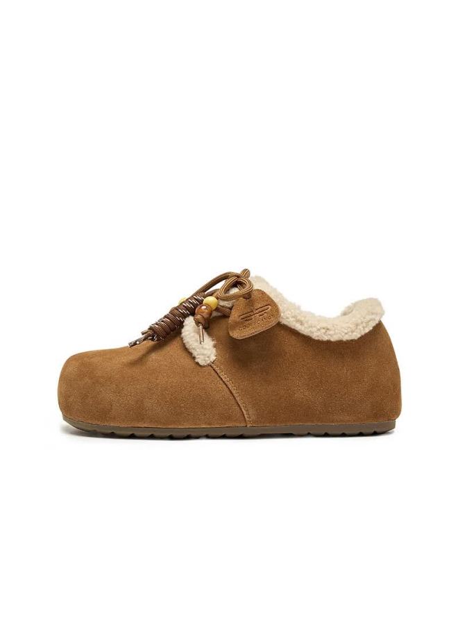 Belle Zhou Yutong Pinecone Toast Birkenstock Women's Cotton Shoes Winter Furry Thick Sole B2831dm5 Brown Size 35 - Image 4