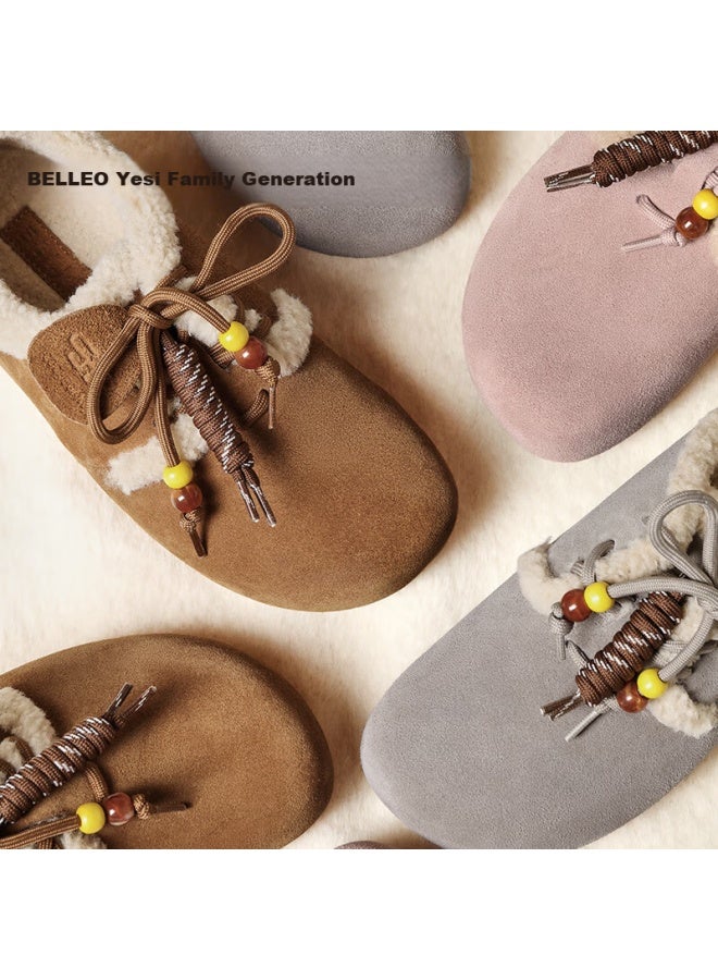 Belle Zhou Yutong Pinecone Toast Birkenstock Women's Cotton Shoes Winter Furry Thick Sole B2831dm5 Brown Size 35 - Image 2