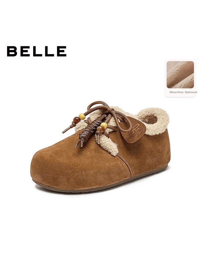 Belle Zhou Yutong Pinecone Toast Birkenstock Women's Cotton Shoes Winter Furry Thick Sole B2831dm5 Brown Size 35 - Image 1