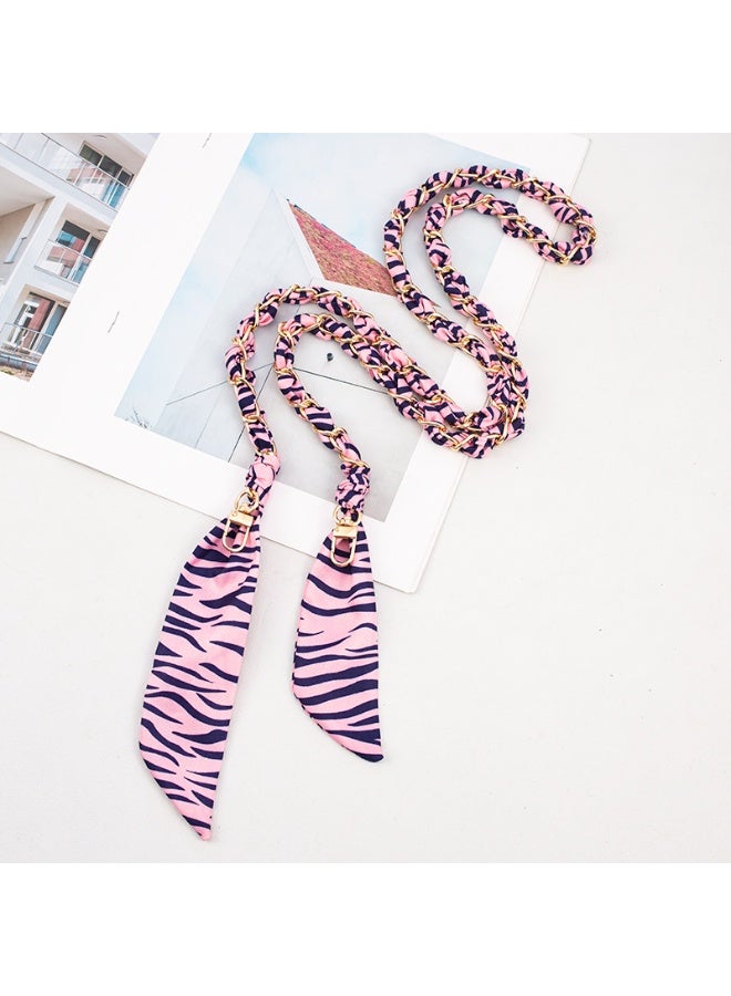 NIBEMINENT Beaded Phone Lanyard, Anti Lost Removable Wrist Strap, Long Scarf With Hanging Chain Weaving Bracelet Pendant, Phone Keychain Lanyard,6/Pink