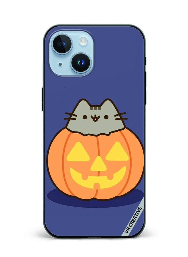 VR CREATIVE Protective Case Cover For Apple iPhone 15 Plus Halloween Pumpkin Design Multicolour - Image 1