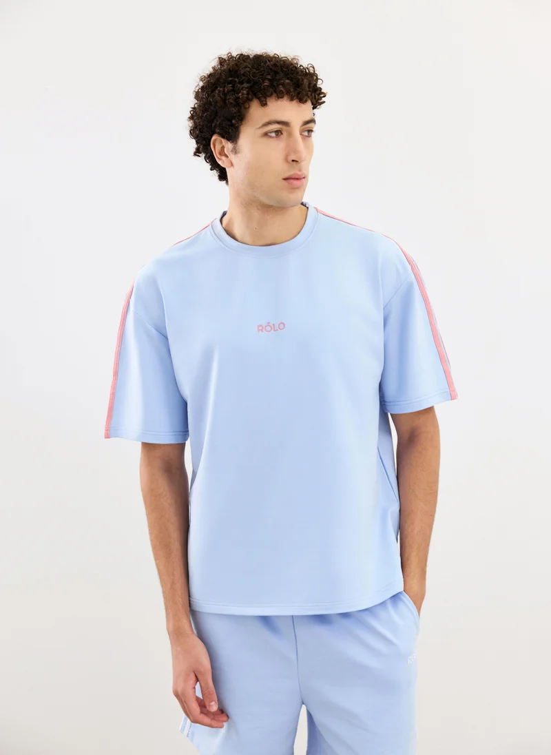 RÓLO Oversized Crewneck Tee - Blue