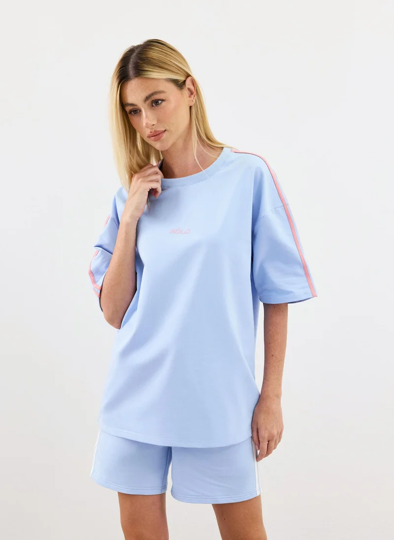 رولو Oversized Crewneck Tee - Blue