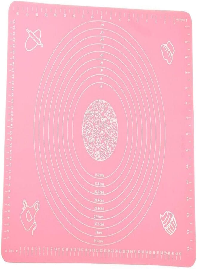 Extra Large Silicone Baking Mat for Pastry Roll with Measurements, Heat Resistant Liner for Table Placemats and Pastry Board, Reusable Non-Stick Silicone Baking Mat for Housewife - Pink