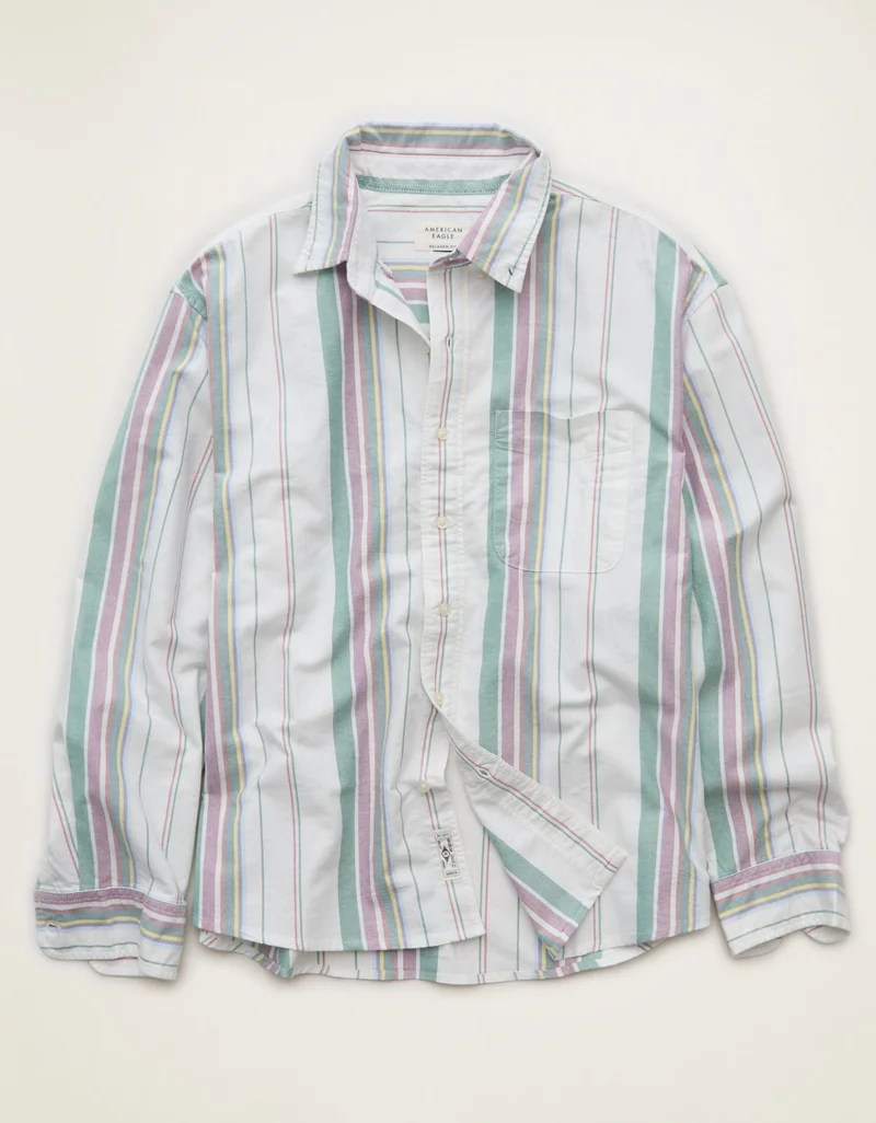 American Eagle AE Relaxed Fit Oxford Button-Up Shirt