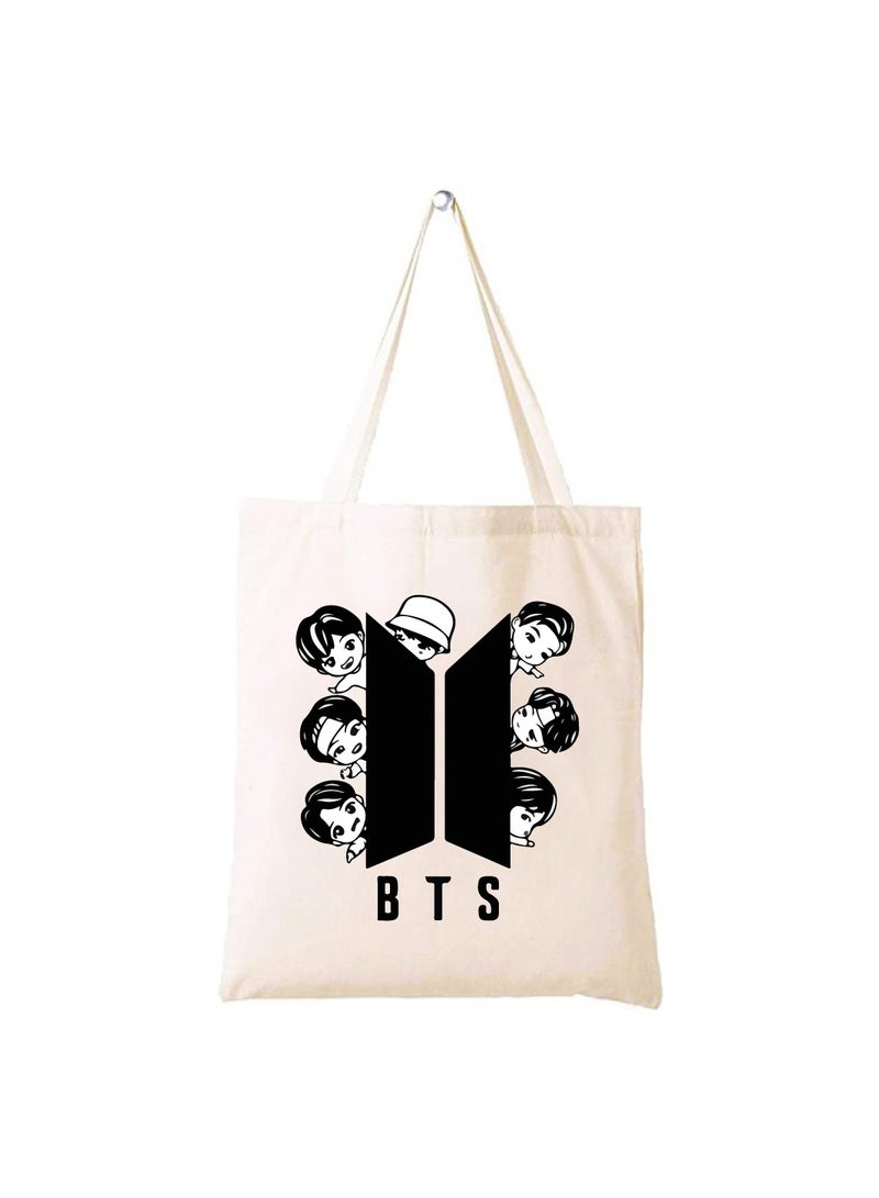BTS - Cotton bags - Reusable cotton bags - Eco Friendly - Light Weight - For grocery, school, office, Travel - Image 1