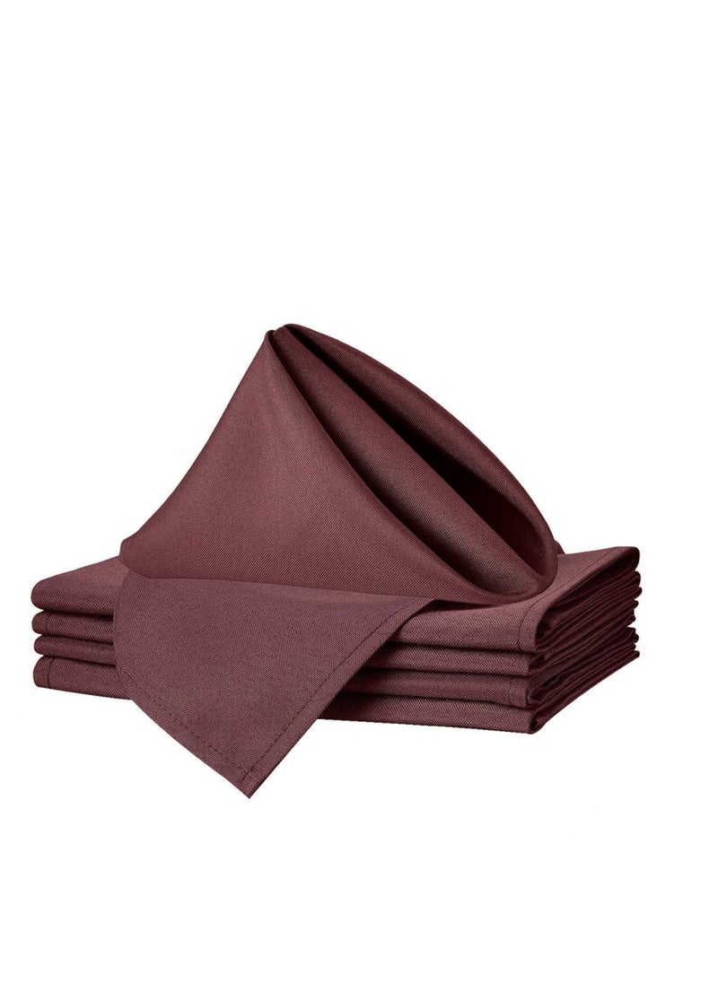 bbet 10pcs Table Napkin 50 x 50cm Solid Polyester Cloth Washable Brown Napkins for Wedding Party Hotel Restaurant Dinner Family Gatherings مناديل سفرة قماشية مناديل قماش  منديل مائدة  - Image 4