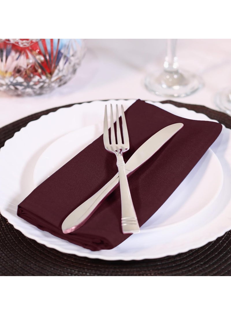 10pcs Table Napkin 50 x 50cm Solid Polyester Cloth Washable Brown Napkins for Wedding Party Hotel Restaurant Dinner Family Gatherings مناديل سفرة قماشية مناديل قماش  منديل مائدة