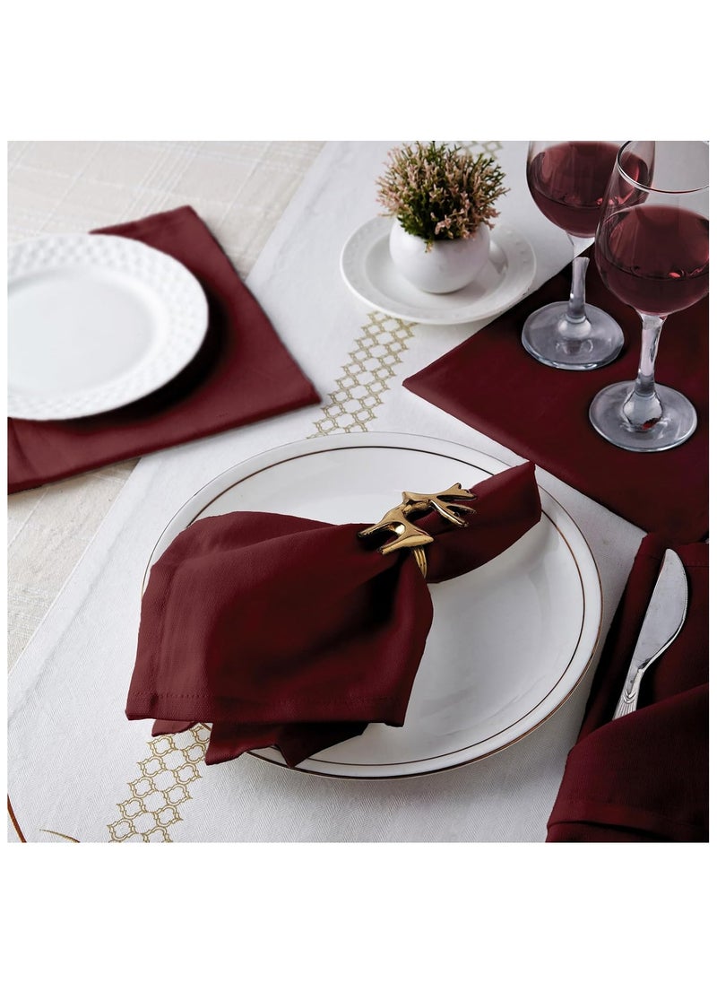 bbet 10pcs Table Napkin 50 x 50cm Solid Polyester Cloth Washable Brown Napkins for Wedding Party Hotel Restaurant Dinner Family Gatherings مناديل سفرة قماشية مناديل قماش  منديل مائدة  - Image 3