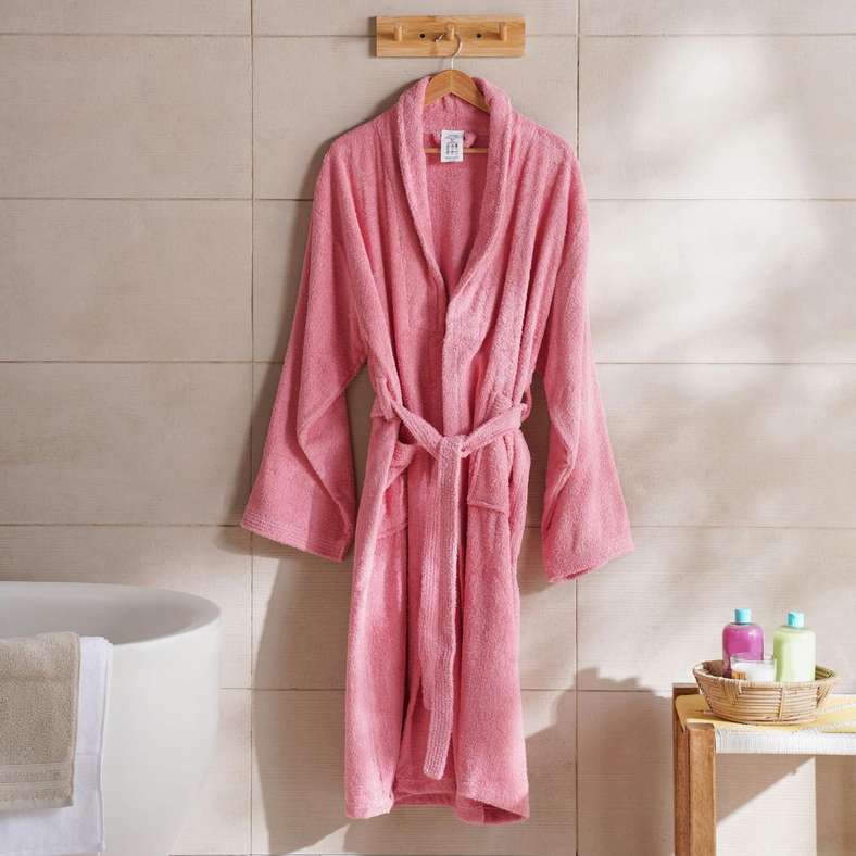 Iva Cotton Bathrobe Mid/Large -Dusty Pink