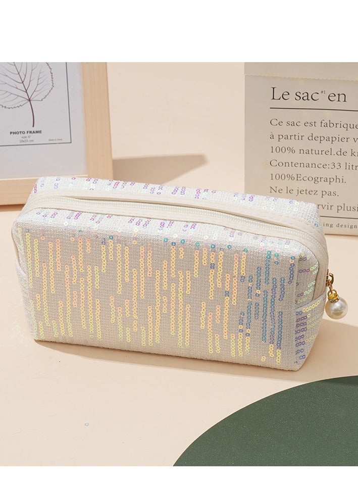 Large Capacity Travel Toiletry Cosmetic Bag, Bling Clutch Bag, Multifunctional Storage Makeup Bag for Women, Portable Waterproof Skincare Bag - Image 1