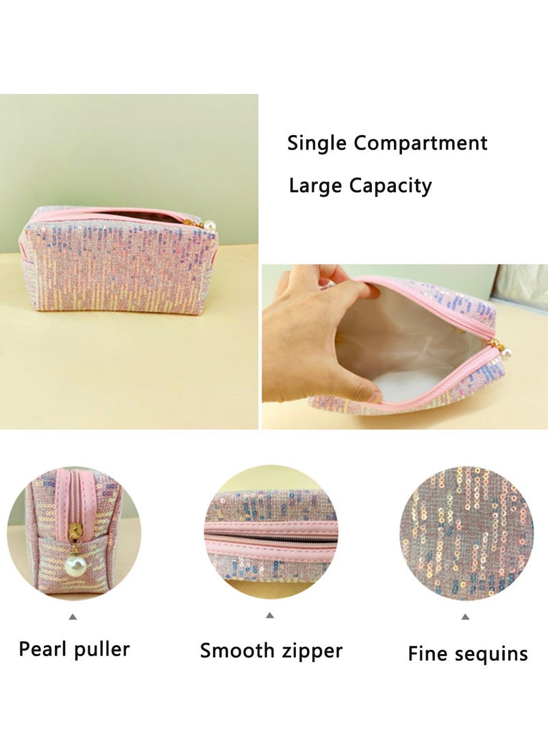 Large Capacity Travel Toiletry Cosmetic Bag, Bling Clutch Bag, Multifunctional Storage Makeup Bag for Women, Portable Waterproof Skincare Bag - Image 3