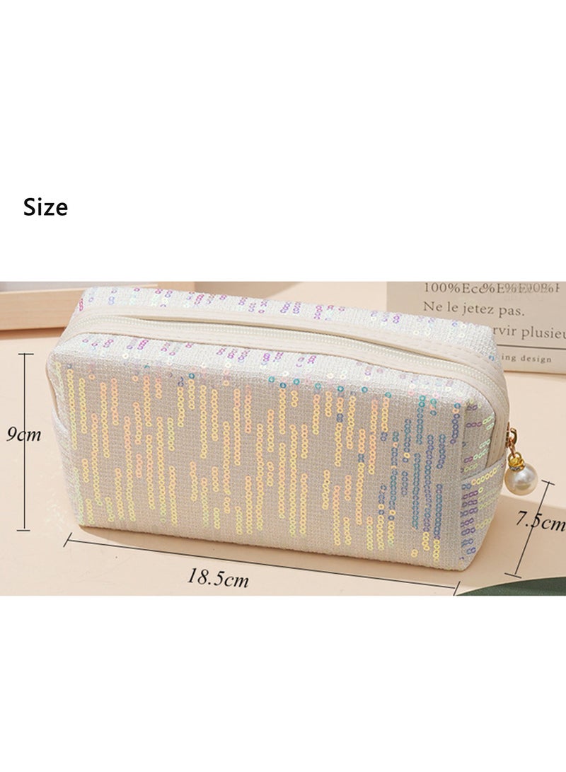 Large Capacity Travel Toiletry Cosmetic Bag, Bling Clutch Bag, Multifunctional Storage Makeup Bag for Women, Portable Waterproof Skincare Bag - Image 4