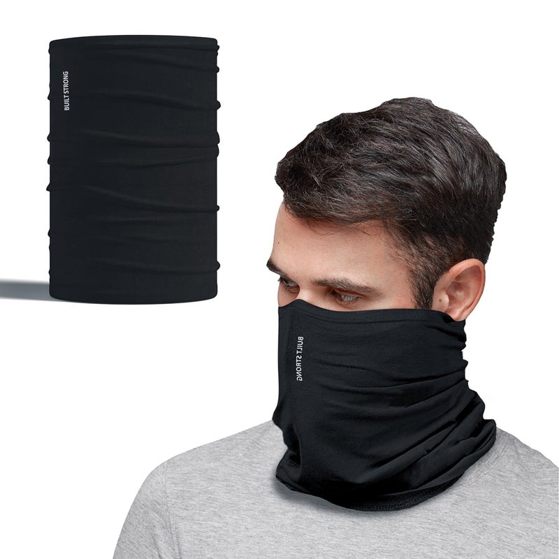 XTRIM Bamboo Bandana Face Mask for Dust & Sun Protection for Men & Women, Face Cover for Multipurpose, 100% Organic, Breathable, Odour-Free, Comfort Fit, Thermoregulatory Fabric (Black) - Image 1
