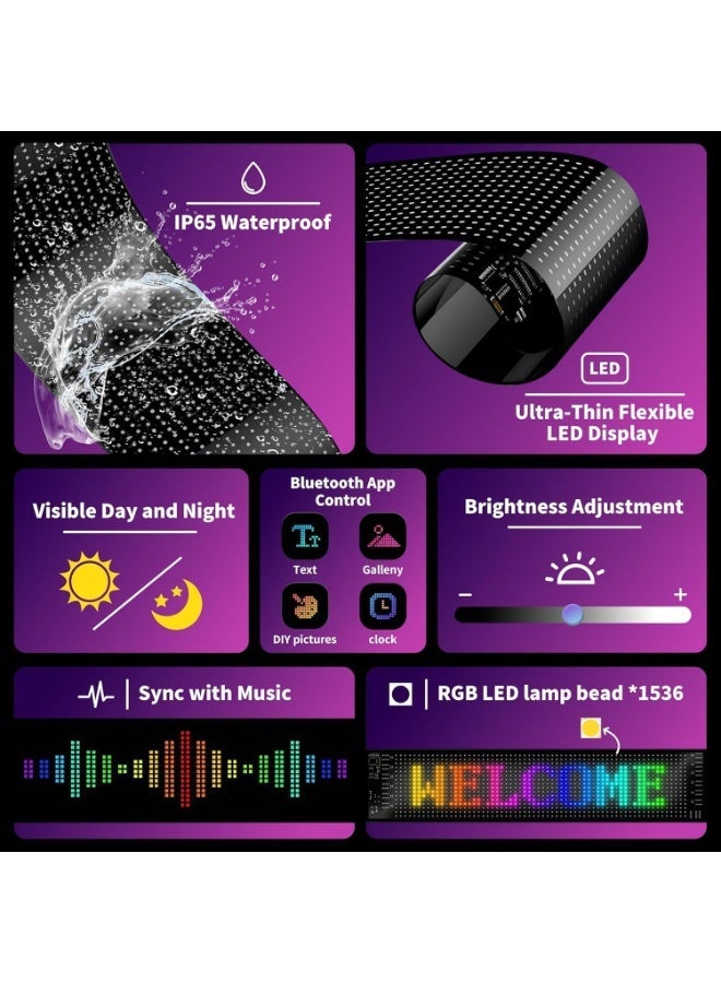 YOUWE7 Devil Eyes Light for Cars, 70×173MM LED Eyes For Car Windshield, Programmable Ultra-Thin Flexible LED Eyes for Truck Windshield, with Bluetooth APP & Remote Control for Cars,Trucks,Stores 1pcs - Image 5