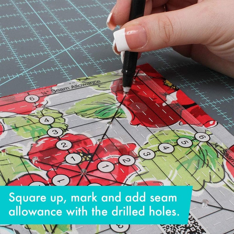 Creative Grids 6.5" Square It Up and Fussy Cut Quilting Ruler Template - Image 3