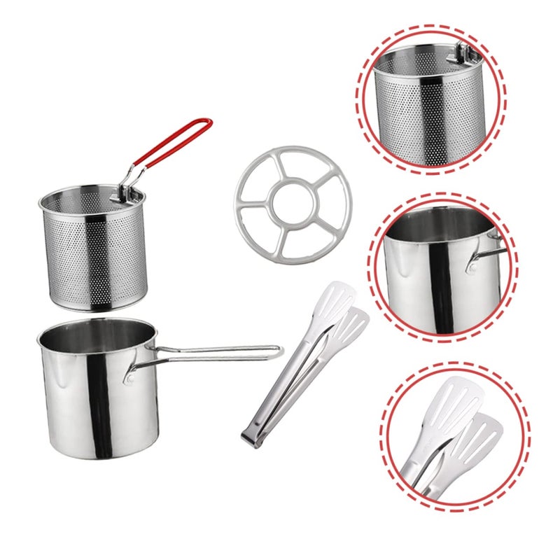 Stainless Steel Deep Fryer Pot With Basket High Temperature Resistant Handle Stove Compatible - Image 5