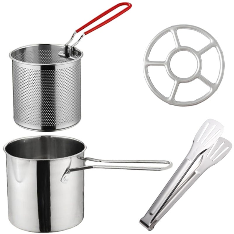 Stainless Steel Deep Fryer Pot With Basket High Temperature Resistant Handle Stove Compatible - Image 2