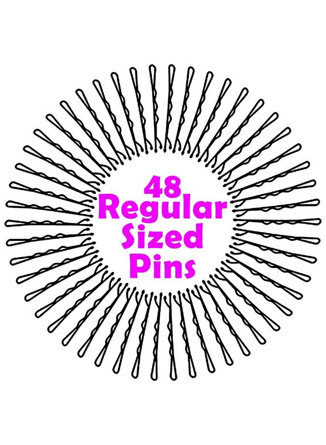 HP HIGH PROFILE Hair Styling Black Bobby Pins/Hair Bun Pins For Parlour And Home For Women And Girls Set Of 48 Pcs (5 Cm) - Image 1