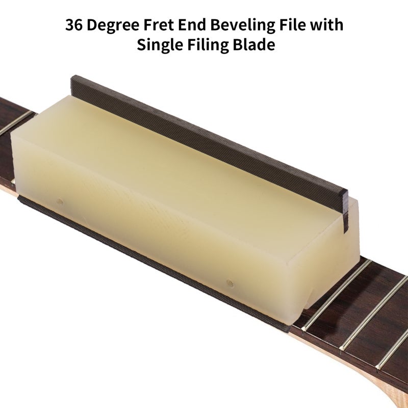 Fret End Beveling File 36-Deg And 90-Deg Dual Angle Solid PVC Durable Luthier File - Quick Convenient Filing for Guitar Bass Stringed Instrument Professional Shops Home Use - Image 2