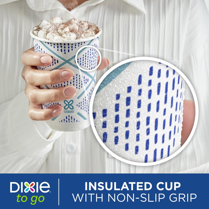Dixie To Go Paper Coffee Cups, 12 oz, 132 ct, Disposable Insulated Paper Cups for On-The-Go Hot or Cold Beverages - Image 4