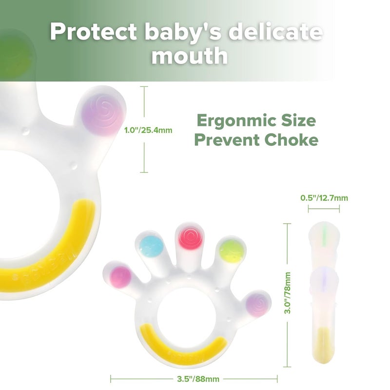 Haakaa Palm Teether  Soft Silicone Baby Soothing Teether Pacifier  Frozen Teething Toy for 3M Babies  BPA Free 1 Pack - Image 2