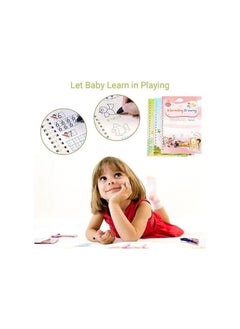 FABTEX Magic Ink Copybooks for Kids Reusable Handwriting Workbooks for Preschools Grooves Template Design and Handwriting Aid Magic Practice Copybook for Kids The Print Writing (4 Books with Pens)  - Image 4