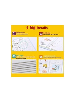 FABTEX Magic Ink Copybooks for Kids Reusable Handwriting Workbooks for Preschools Grooves Template Design and Handwriting Aid Magic Practice Copybook for Kids The Print Writing (4 Books with Pens)  - Image 5