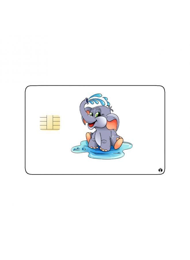 RKN PRINTED BANK CARD STICKER Cute Elephant Drawing - Image 1