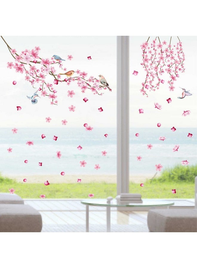 Barri Design Cherry Blossom Flower Wall Stickers - Tree Branches & Pink Floral Wall Decals for Girls Room, Bedroom, Living Room & Nursery Decor - Image 5