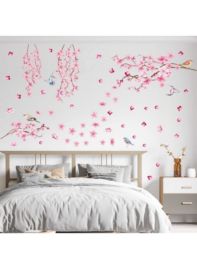 Barri Design Cherry Blossom Flower Wall Stickers - Tree Branches & Pink Floral Wall Decals for Girls Room, Bedroom, Living Room & Nursery Decor - Image 3