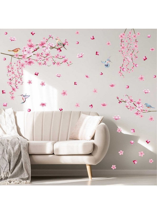 Barri Design Cherry Blossom Flower Wall Stickers - Tree Branches & Pink Floral Wall Decals for Girls Room, Bedroom, Living Room & Nursery Decor - Image 2