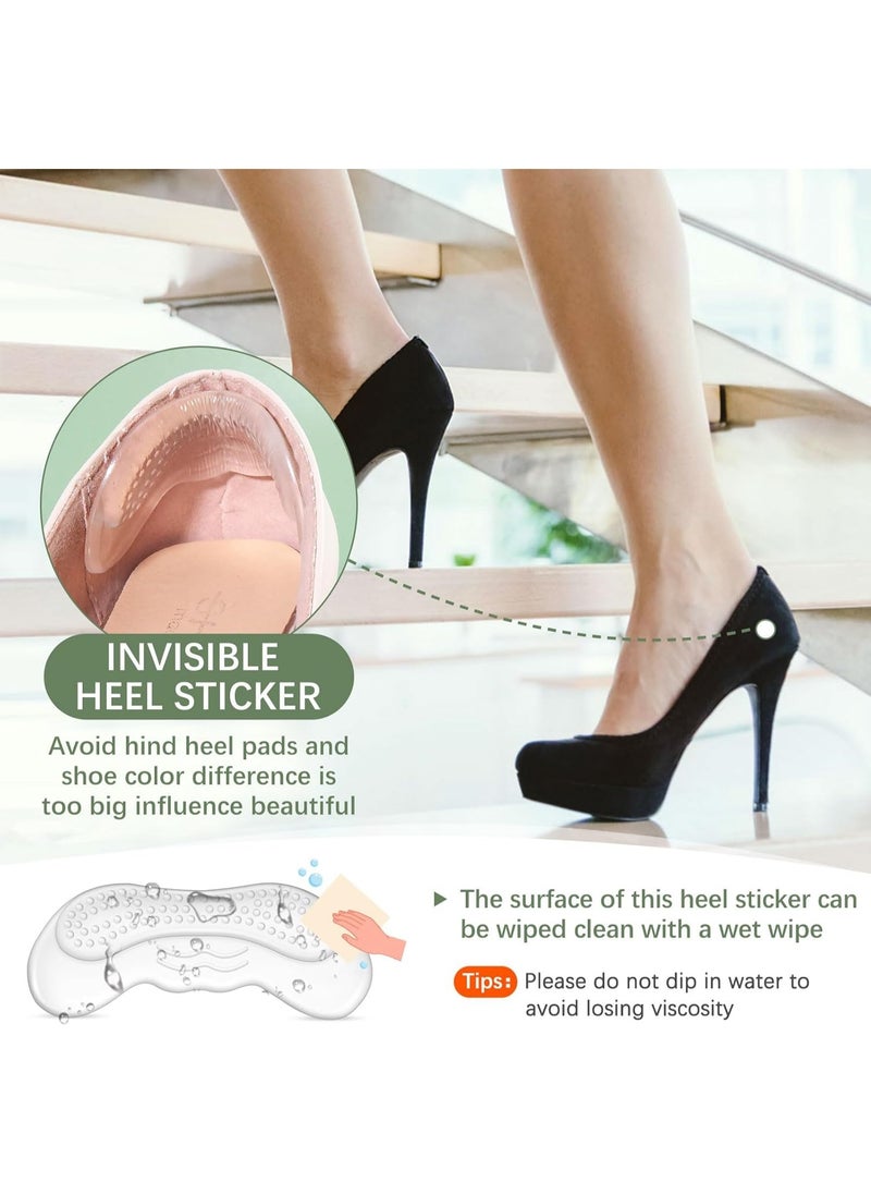 Meetion Heel Pads for Shoes That are Too Big, Heel Protectors for Loose Shoes, Stop Heel Pain, Heel Blisters(4 Pairs)  - Image 5