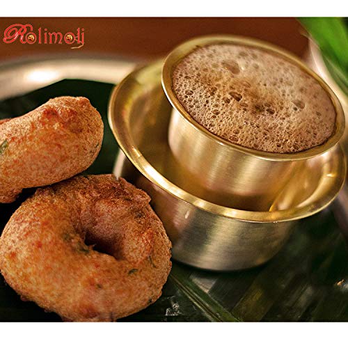 ROLIMOLI Brass Tumbler Set Premium Gold Colored Set of 4 for Pooja Rituals Home Temple Abhishekam and Religious Ceremonies (150ml Each) - Image 3