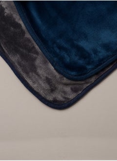 Neyam Neyam 100% polyester winter blanket. Size 200X150 - Soft and comfortable velvet blanket, dual colours. Dark blue colour  - Image 4