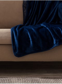 Neyam Neyam 100% polyester winter blanket. Size 200X150 - Soft and comfortable velvet blanket, dual colours. Dark blue colour  - Image 3