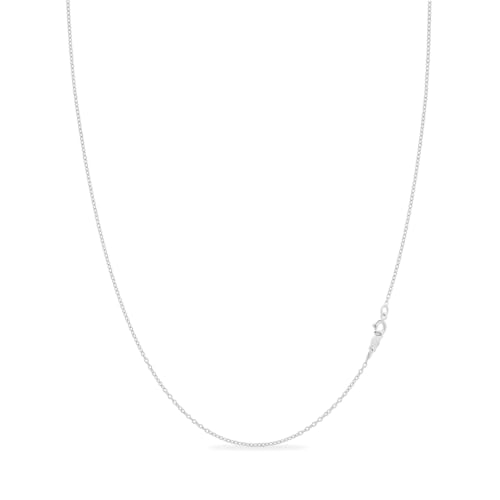 Kezef 1mm 925 Sterling Silver Necklace for Women | 16-36 inch long Silver, 18k Gold, Rose Gold Necklaces for Women - Made In Italy Real Cable Chain Jewelry | Dainty cadena de plata s925 para mujer - Image 1